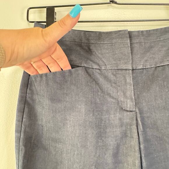 Express Editor Flared Pants Womens Size 00R Navy Blue Mid Rise Corpcore Work - Picture 9 of 10